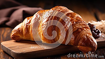 buttery snack croissan food Cartoon Illustration