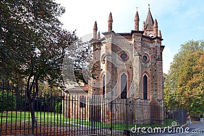 Buttigliera Alta, Piedmont, Italy -10-22-2022- The Gothic abbey of San Antonio di Ranverso at the entrance to the Susa valley Editorial Stock Photo