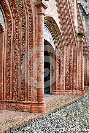 Buttigliera Alta, Piedmont, Italy -10-22-2022- The Gothic abbey of San Antonio di Ranverso at the entrance to the Susa valley Editorial Stock Photo