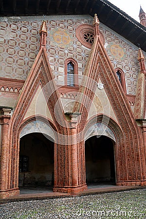 Buttigliera Alta, Piedmont, Italy -10-22-2022- The Gothic abbey of San Antonio di Ranverso at the entrance to the Susa valley Editorial Stock Photo