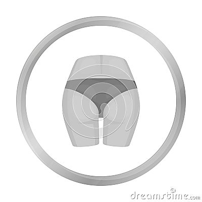 Buttocks icon in monochrome style isolated on white background. Part of body symbol stock vector illustration. Vector Illustration