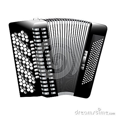 Button accordion monochrome Vector Illustration