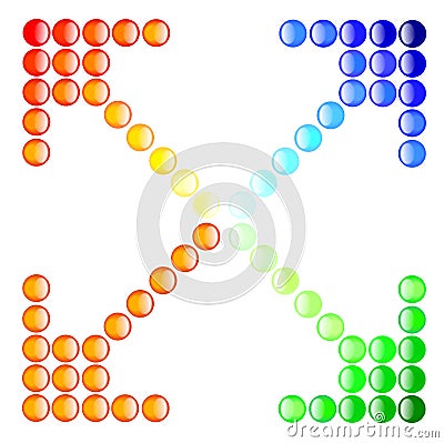 Button Arrows Colored Stock Photo