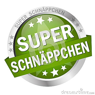 Button with Banner great bargains (in german Vector Illustration