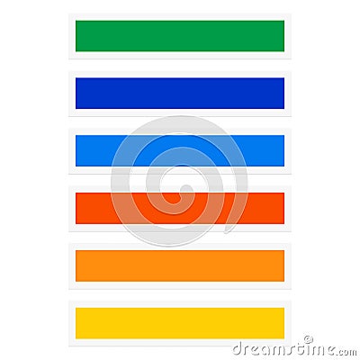 Button / banner rectangles with color combination. Navigation me Vector Illustration