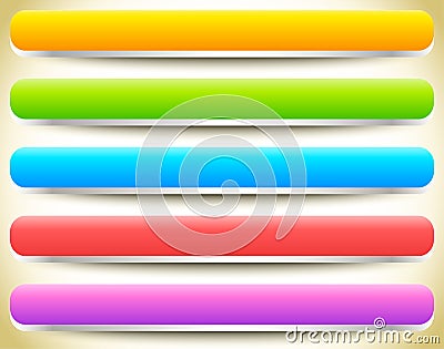 Button, banner shapes, backgrounds. Abstract tags, labels. Color Vector Illustration