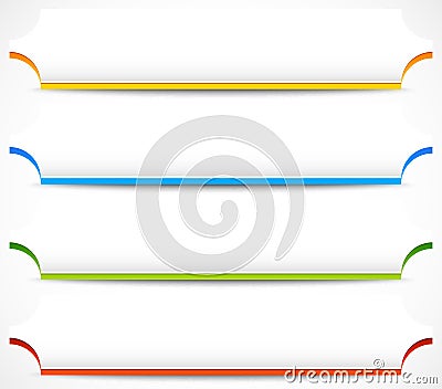 Button, banner shapes, backgrounds. Abstract tags, labels. Color Vector Illustration