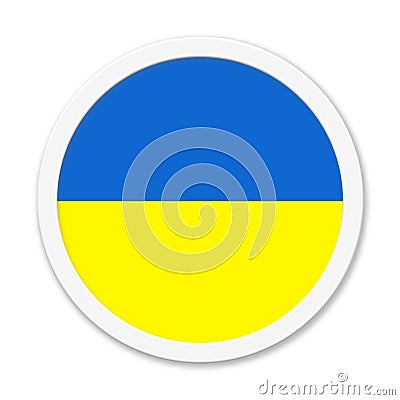 Button blue yellow - Flag of Ukraine Stock Photo