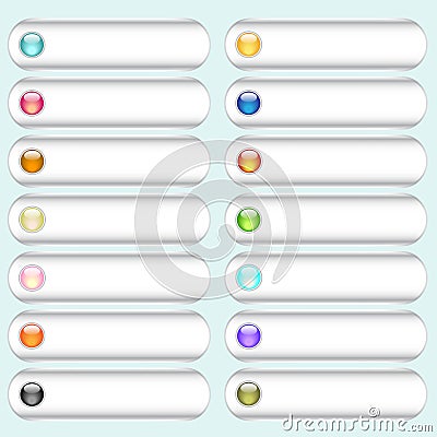 Button Collection with colorful glossy spheres Stock Photo