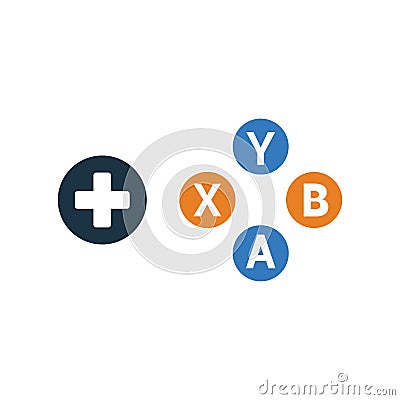 Button, controller, gamepad icon. Editable vector logo Vector Illustration