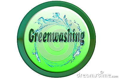 Button 3D Greenwashing Stock Photo