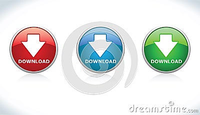 Button Download Vector Illustration