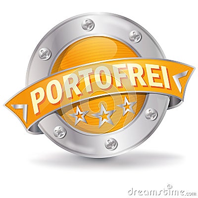 Button free postage Vector Illustration