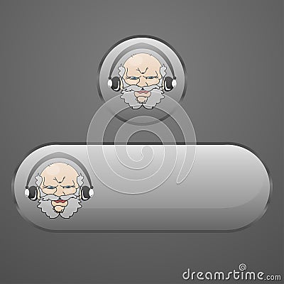 Button grandfather headphones Stock Photo