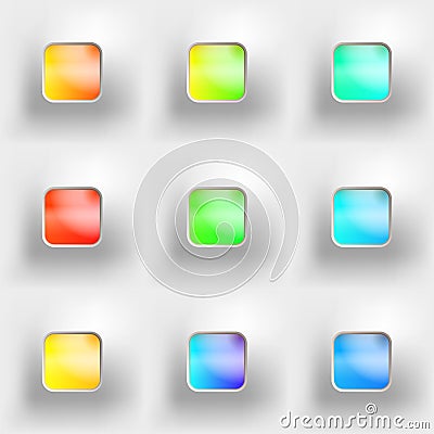 Button LED indicator Stock Photo