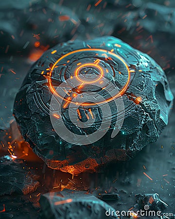 A button made of enchanted stone, glowing with runes that activate with the users touch, unlocking hidden functionalities , no Stock Photo