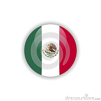 Button Mexico Flag Vector Template Design Vector Illustration