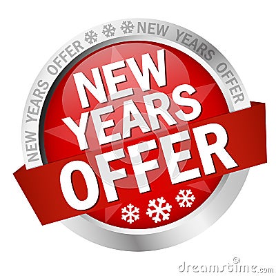 Button New Years Offer Vector Illustration