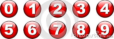 Button number icon Stock Photo