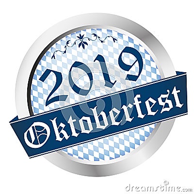 Button Oktoberfest 2019 Vector Illustration