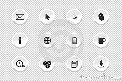 Button Set - Icons For Web Design - Vector Illustrations - Isolated On Transparent Background Vector Illustration