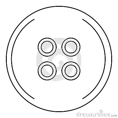 Button for sewing icon, outline style Vector Illustration