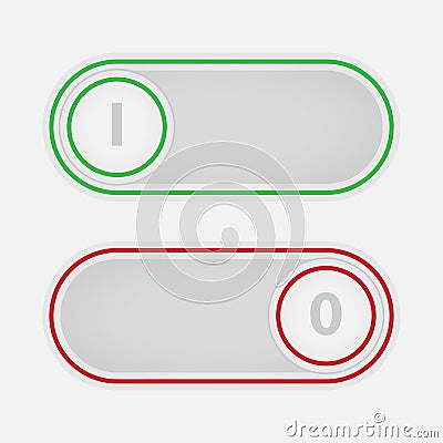 Button Slider On Off. Vector interface controls. Vector Illustration