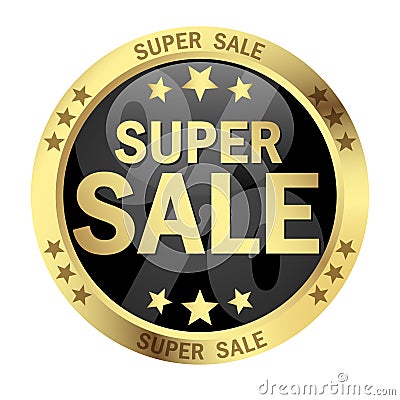 Button SUPER SALE Vector Illustration