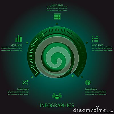 Button Tuner Business Infographics Design Vector Illustration