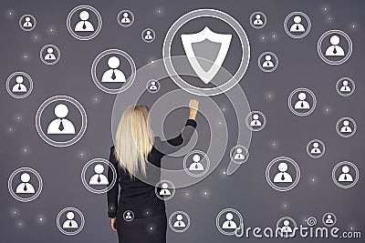 Button web shield security virus icon business Stock Photo