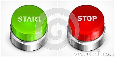 Button start and stop Vector Illustration