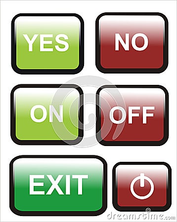 Button yes no on off Vector Illustration