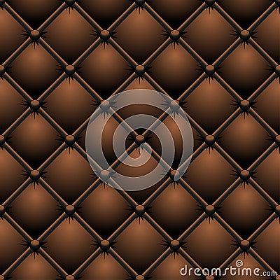 Buttoned brown leather Vector Illustration