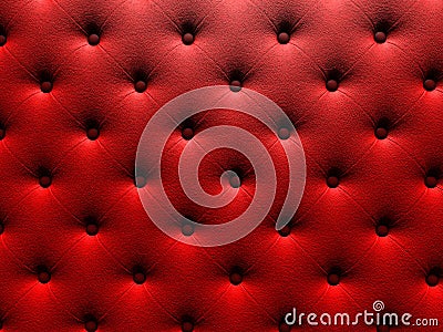 Buttoned on the red Texture. Stock Photo