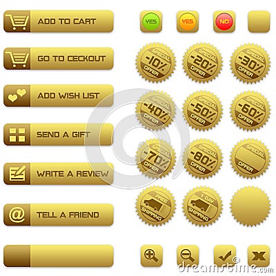 Buttons and badges for e-commerce Stock Photo