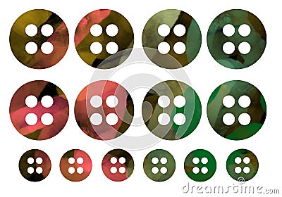 Buttons coloured set for postcard and cards and magazines and stickers and kids and hobbies Stock Photo