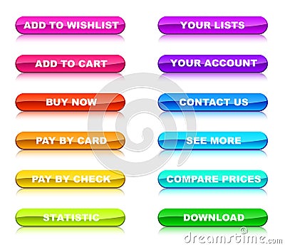 Buttons for internet shop Vector Illustration