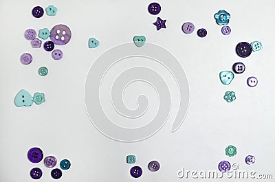 Buttons are beautifully laid out on a light background form a frame Stock Photo