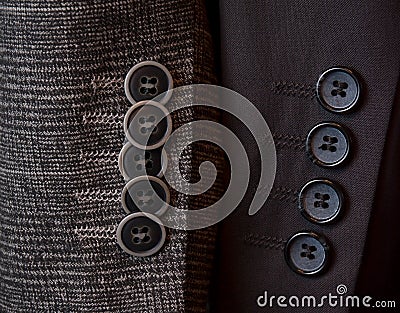 Buttons on a sleeve of a man`s suit Stock Photo