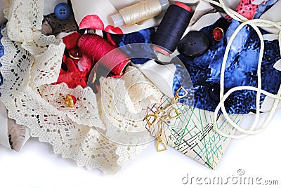 Multicolores accessotires for sewing Stock Photo