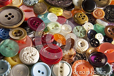 Buttons used in dressmaking Stock Photo