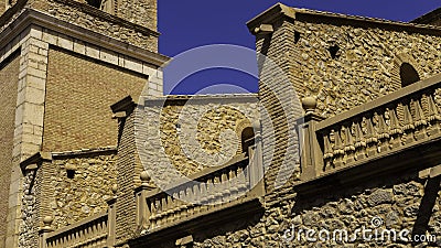 Buttress of the church creating some regularity, Relleu Spain Stock Photo