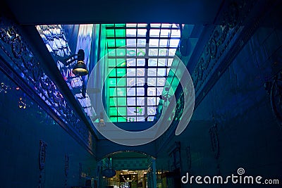 Colours and patterns at Buxton spa baths Editorial Stock Photo