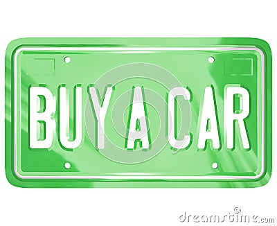 Buy a Car License Plate Auto Shopping Buying Vehicle Stock Photo