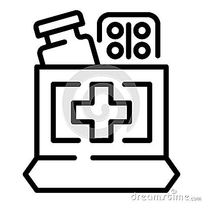 Buy drugs icon, outline style Vector Illustration