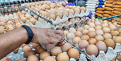 buy eggs in the market Stock Photo