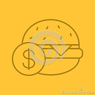 Buy hamburger color linear icon Vector Illustration