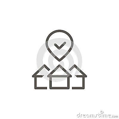 Buy, house, property, selection vector icon. Simple element illustration from UI concept. Buy, house, property, selection vector Cartoon Illustration