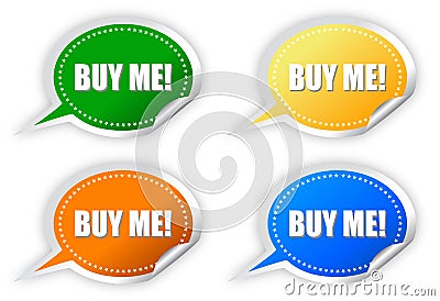 Buy me sticker Vector Illustration