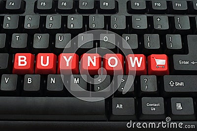 Buy now red button Stock Photo